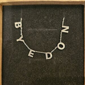 Silver Necklace and Silver Plated Pendant Funny "Bye Don" Election, Vote